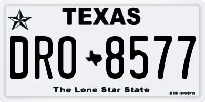 TX license plate DRO8577