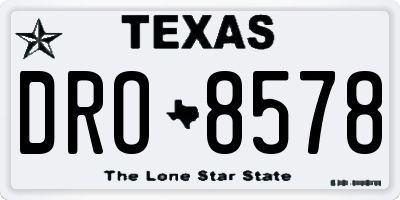 TX license plate DRO8578