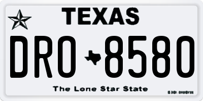 TX license plate DRO8580