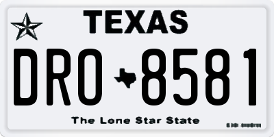 TX license plate DRO8581