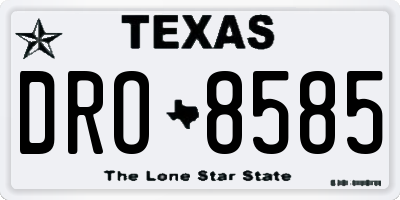 TX license plate DRO8585