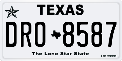 TX license plate DRO8587