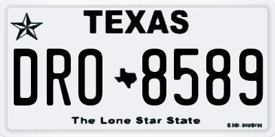 TX license plate DRO8589