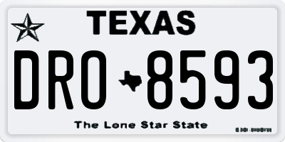 TX license plate DRO8593