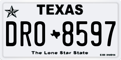 TX license plate DRO8597
