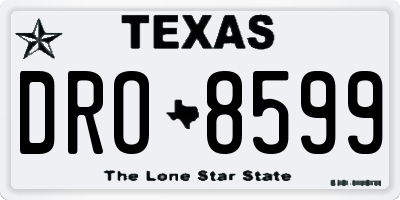 TX license plate DRO8599