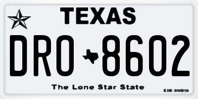 TX license plate DRO8602