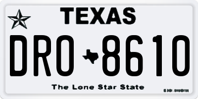 TX license plate DRO8610