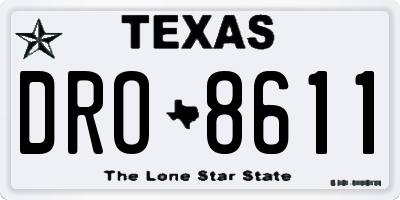 TX license plate DRO8611