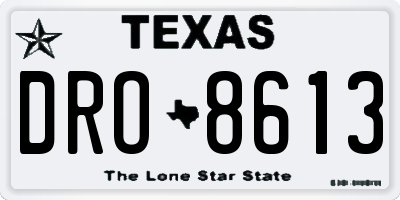 TX license plate DRO8613