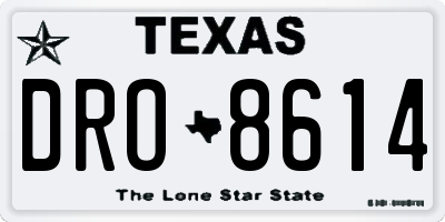TX license plate DRO8614