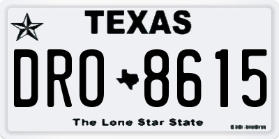 TX license plate DRO8615