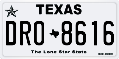 TX license plate DRO8616