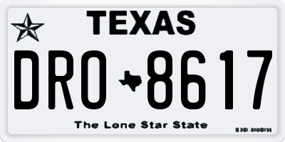 TX license plate DRO8617