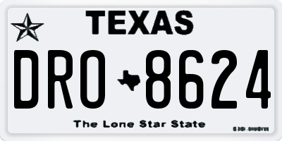 TX license plate DRO8624