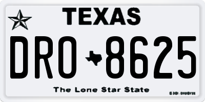TX license plate DRO8625