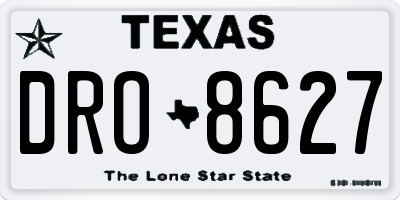 TX license plate DRO8627