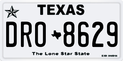 TX license plate DRO8629