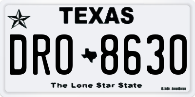 TX license plate DRO8630