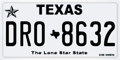 TX license plate DRO8632
