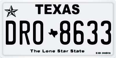 TX license plate DRO8633