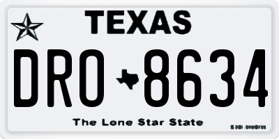 TX license plate DRO8634