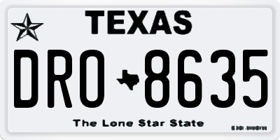 TX license plate DRO8635