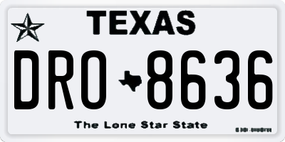 TX license plate DRO8636