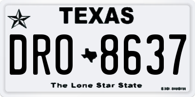 TX license plate DRO8637