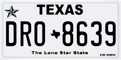 TX license plate DRO8639