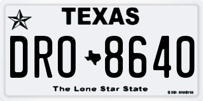 TX license plate DRO8640