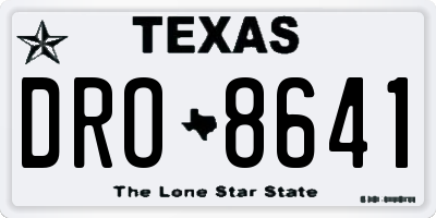 TX license plate DRO8641