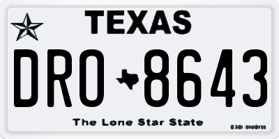 TX license plate DRO8643