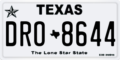 TX license plate DRO8644