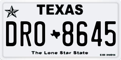 TX license plate DRO8645