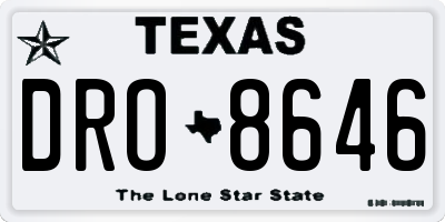 TX license plate DRO8646