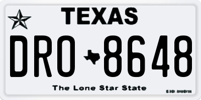 TX license plate DRO8648