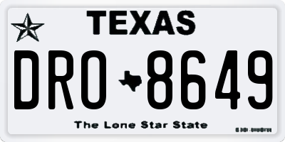 TX license plate DRO8649