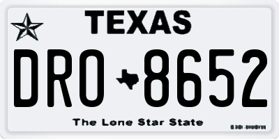 TX license plate DRO8652