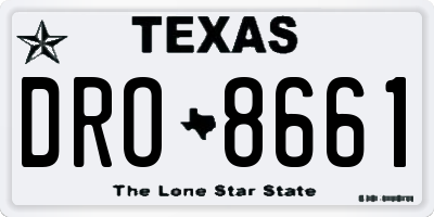 TX license plate DRO8661