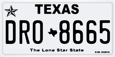 TX license plate DRO8665