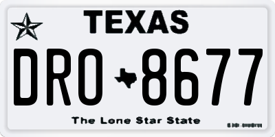 TX license plate DRO8677