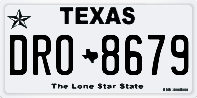 TX license plate DRO8679