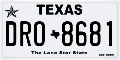 TX license plate DRO8681