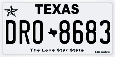 TX license plate DRO8683