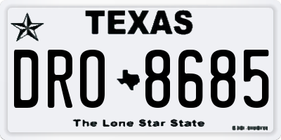 TX license plate DRO8685