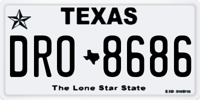 TX license plate DRO8686