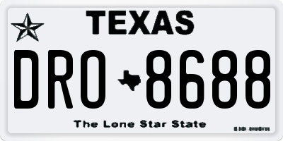 TX license plate DRO8688