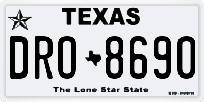 TX license plate DRO8690