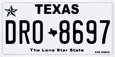 TX license plate DRO8697